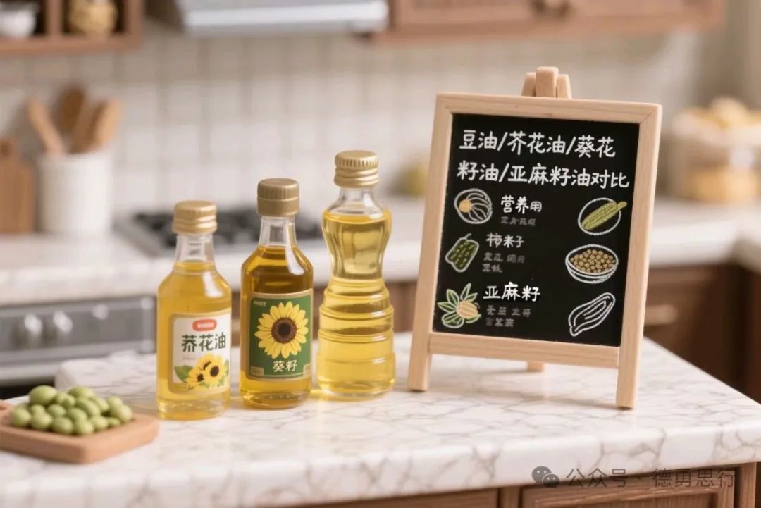 【食用油挑选指南】豆油/芥花油/葵花籽油/亚麻籽油对比,这样搭配最健康!
