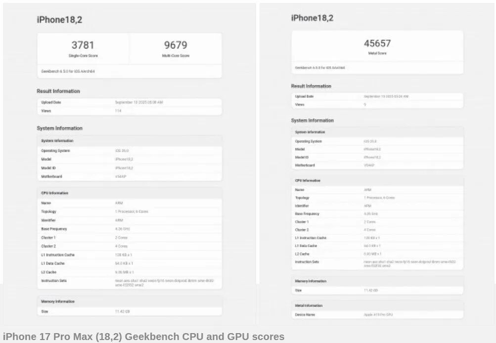 iPhone17跑分/运存/快充速度详情来了！