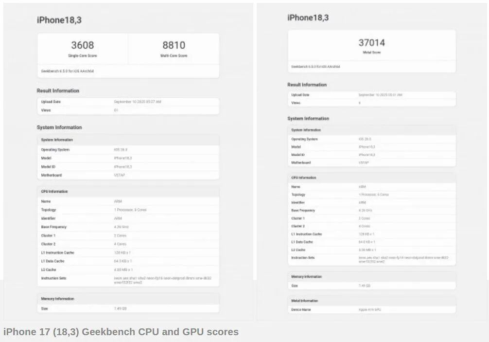 iPhone17跑分/运存/快充速度详情来了！