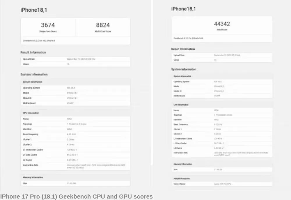 iPhone17跑分/运存/快充速度详情来了！